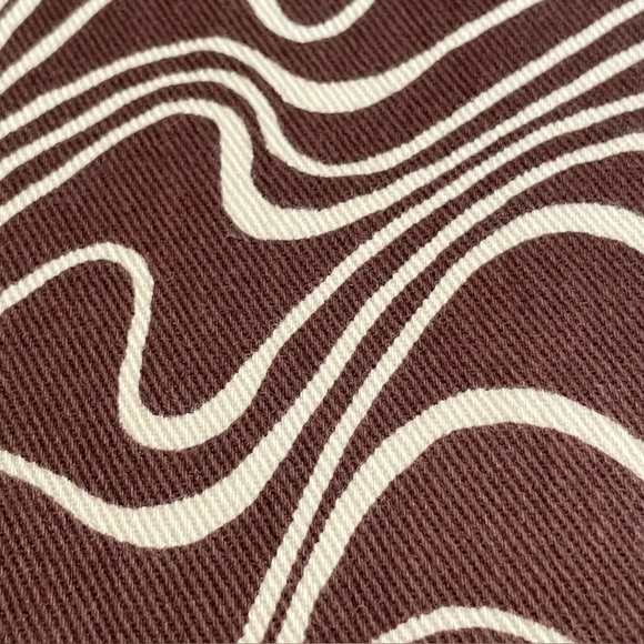 NWT & Other Stories Printed Kick Flare Trousers Twill Cotton Pant Brown Wave 4 - Picture 14 of 15